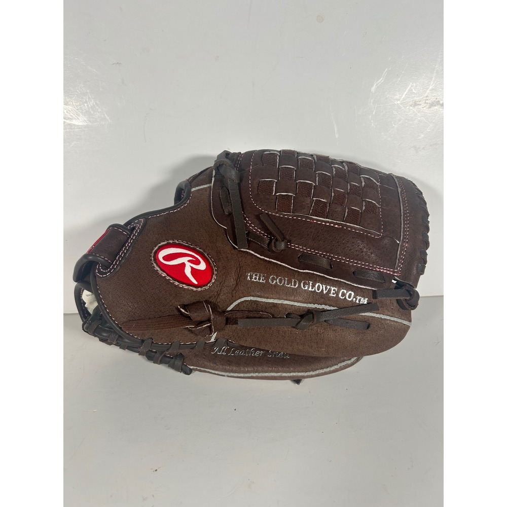 Rawlings‎ Fastpitch Softball Glove 11.5 Inch Brown Pink Leather FP115 Basket Web